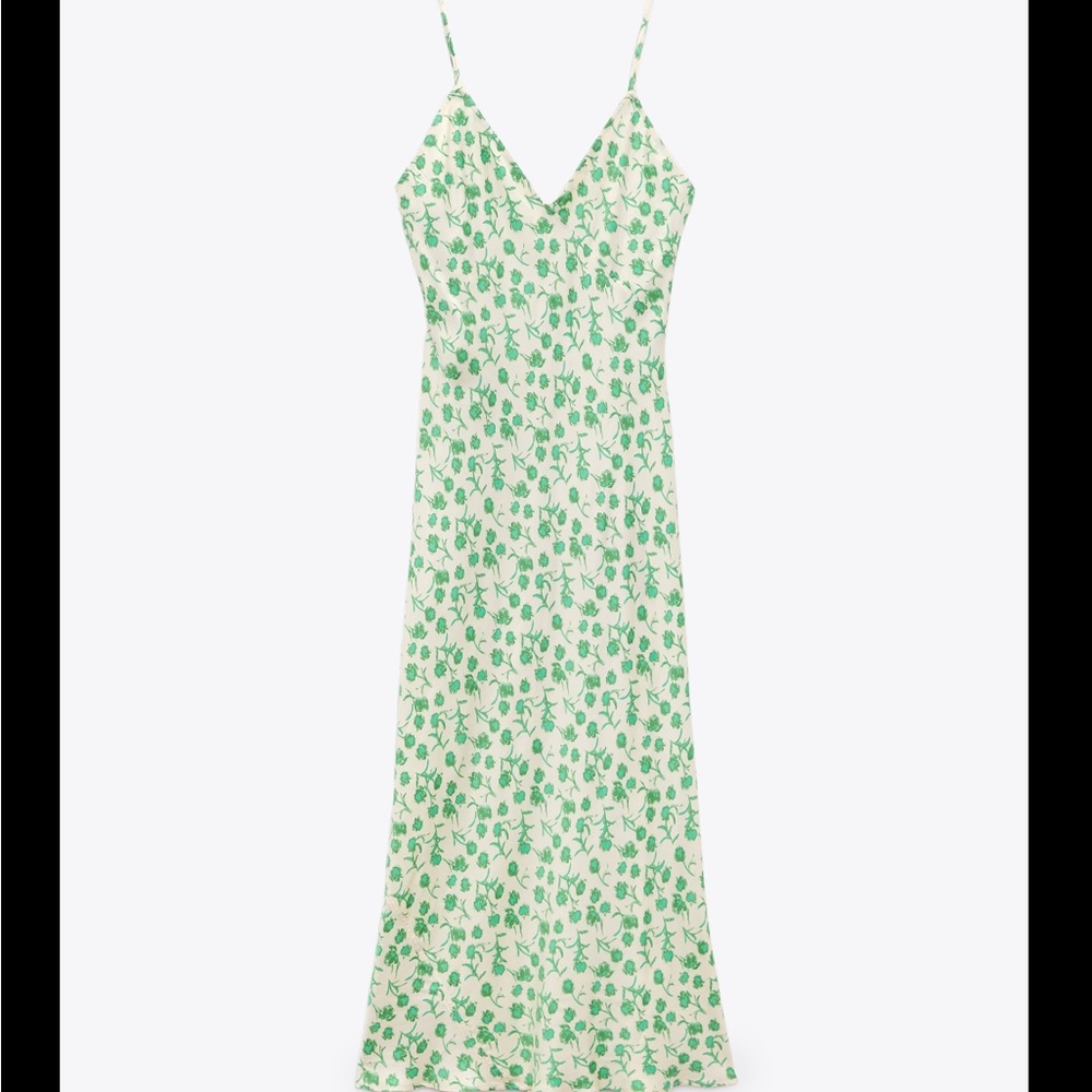 Zara Floral Midi Slip Dress